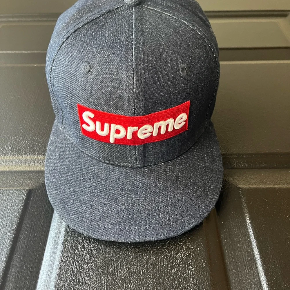 Supreme Dark Blue Hat with Red Logo NWOT - Picture 6 of 11